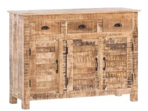 Masívny príborník Caribou z mangového dreva, lakovaný, prírodná farba – 122×42×90 cm