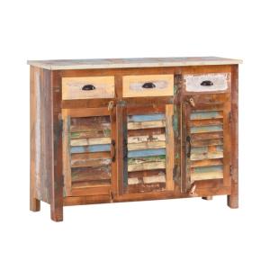 Masívna komoda Wakefield z recyklovaného dreva, lakovaná, viacfarebná – 122×42×90 cm