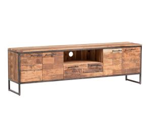 Masívny TV stolík Bristol z recyklovaného dreva, hnedý – 180×38×52 cm