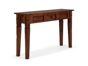 Masívny toaletný stolík Catana z borovicového dreva, hnedý, lakovaný – 120×35×76 cm