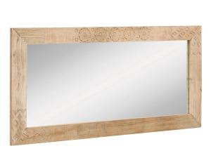 Masívne kúpeľňové zrkadlo Laos z mangového dreva, lakované, prírodné – 147×70 cm