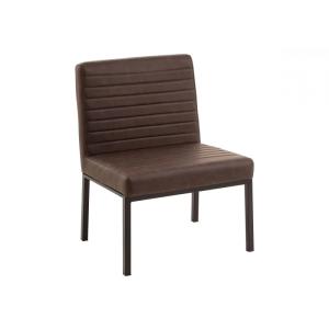 Čalúnená stolička Wingston z umelej kože, hnedá – 69×61×94 cm
