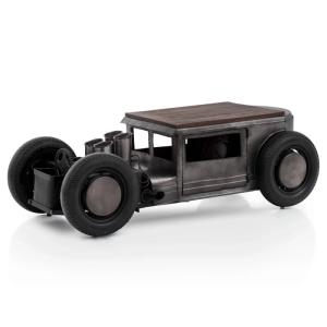 Masívny konferenčný stolík Car z mangového dreva a kovu, lakovaný, čierny – 160×65×50 cm