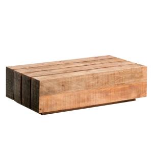 Masívny konferenčný stolík Dakota z mangového dreva, lakovaný, hnedý – 120×70 cm