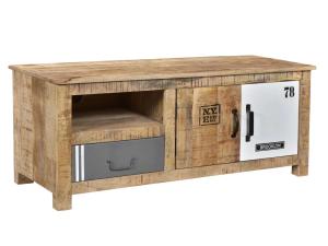 Masívny TV stolík Pune z mangového dreva, lakovaný, prírodný – 115×43×45 cm