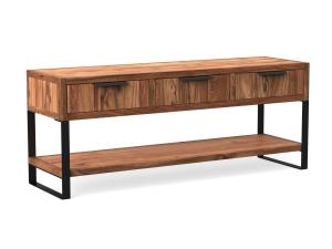 Masívny TV stolík Sydney z akácie, lakovaný, hnedý – 137×45×55 cm