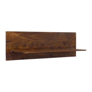 Masívna nástenná polica Palison z palisandru, lakovaná, hnedá – 130×25×35 cm