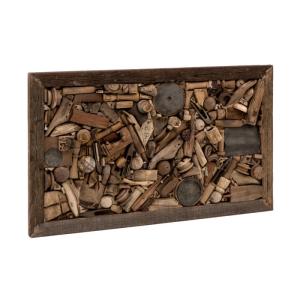 Nástenná maľba Kavali z recyklovaného tvrdého dreva, neupravená, hnedá – 150×90 cm