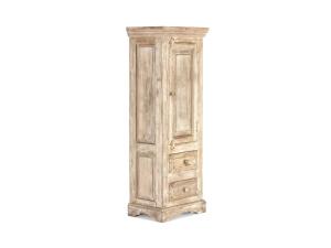 Masívna vysoká komoda do koupelne Patina z mangového dreva, lakovaná, prírodná – 48×33×130 cm