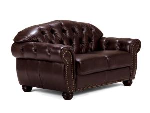 Pohovka Chesterfield Hereford 2-miestna z pravej kože, hnedá