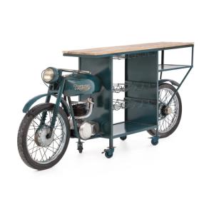 Barový stôl Triumph Bike, lakovaný kov, viacfarebný – 218×56×102 cm