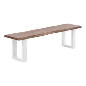 Masívna lavička Bullwer z palisandrového dreva, lakovaná, hnedá – 190×40 cm