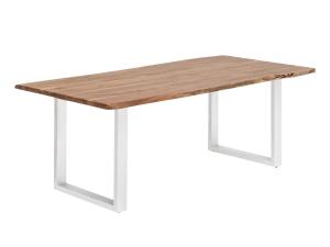 Masívny jedálenský stôl Bullwer z akácie, lakovaný, hnedý – 140×90 cm