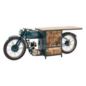 Masívna skrinka pod umývadlo Triumph z mangového dreva a kovu, lakovaná, modrá – 216×50×75 cm