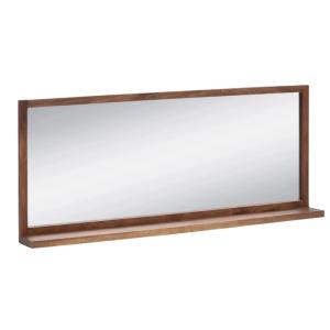 Masívne kúpeľňové zrkadlo Sydney dark II z akáciového dreva, lakované, hnedé – 138×60 cm