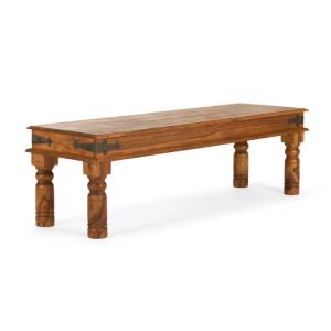 Masívna lavica Merlin z palisandru, lakovaná, hnedá – 180×45 cm