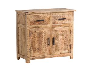 Masívna komoda Bombaj z mangového dreva, lakovaná, hnedá – 90×42×80 cm
