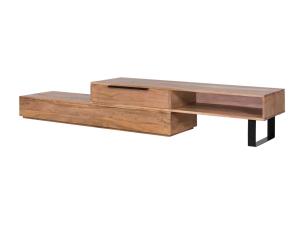 Masívny TV stolík Auckland z akácie, lakovaný, hnedý – 155×45×40 cm