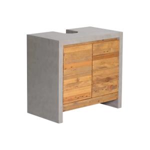 Skrinka pod umývadlo Burnham z recyklovanej borovice, šedá, lakovaná – 70×40×66 cm