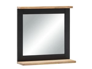 Masívne kúpeľňové zrkadlo Jolo z akáciového dreva, lakované, čierne – 51×15×50 cm