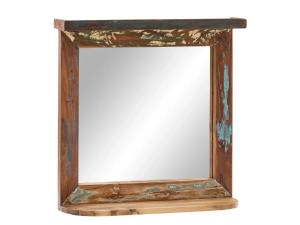 Masívne kúpeľňové zrkadlo Sumana z recyklovaného tvrdého dreva, lakované, hnedé – 57×15×62 cm