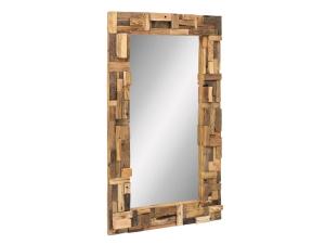 Masívne zrkadlo Kavali z recyklovaného starého dreva, neupravené, hnedé – 105×180 cm