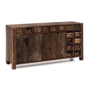 Masívny príborník Madurai II z recyklovaného dreva, neupravený, hnedý – 150×40×75 cm