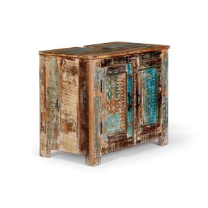 Masívna skrinka pod umývadlo Blue Lagoon z mangového dreva, lakovaná, farebná – 70×40×61 cm