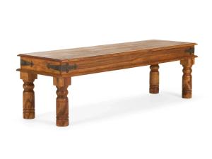 Masívna lavička Merlin z palisandra, lakovaná, hnedá – 150×45 cm
