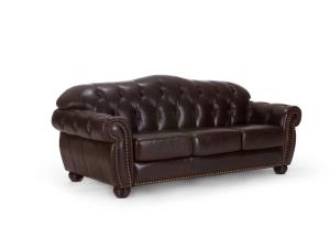 Pohovka Chesterfield Hereford 3-miestna z pravej kože, hnedá