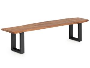 Masívna lavica Bullwer z akáciového dreva, lakovaná, čierna – 190×40 cm
