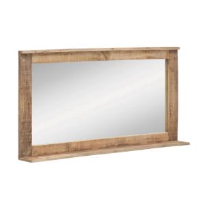 Masívne kúpeľňové zrkadlo Pune II z mangového dreva, lakované, prírodná farba – 124×65 cm