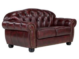 Pohovka Chesterfield Hereford 2-miestna z pravej kože, červená