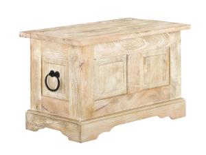Masívna truhlica Patina z mangového dreva, lakovaná, prírodná farba – 80×45×50 cm