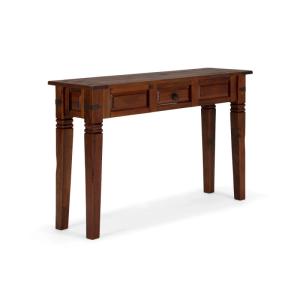Masívny toaletný stolík Catana z borovicového dreva, hnedý, lakovaný – 120×35×76 cm
