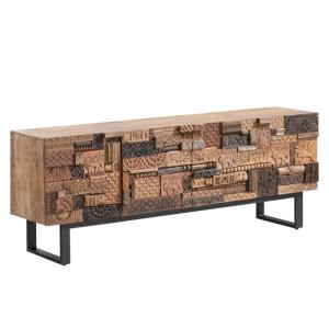 Masívny jedálenský stôl Grónsko z mangového dreva, lakovaný, hnedý – 200×40×75 cm