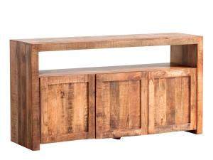 Masívna komoda County z mangového dreva, lakovaná, hnedá – 160×45×85 cm