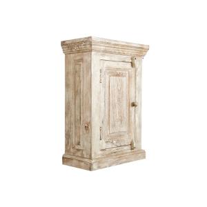 Masívna kúpeľňová nástenná skrinka Patina z mangového dreva, lakovaná, prírodná farba – 48×24×70 cm