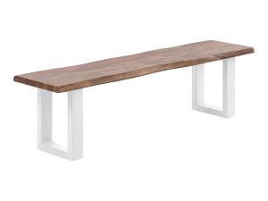 Masívna lavička Bullwer z palisandrového dreva, lakovaná, hnedá – 190×40 cm