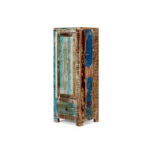 Masívna kúpeľňová vysoká komoda Blue Lagoon z mangového dreva, lakovaná, farebná – 50×45×135 cm