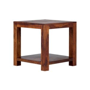 Masívny konferenčný stolík Palison z palisandra, lakovaný, hnedý – 50×50×50 cm