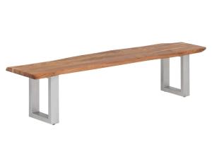 Masívna lavica Bullwer z akáciového dreva, lakovaná, hnedá – 160×40 cm