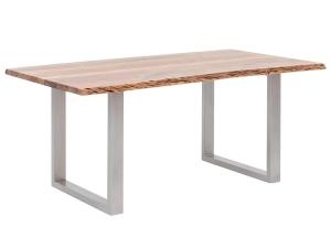 Masívny jedálenský stôl Bullwer Acacia z akácie, lakovaný, hnedý – 140×90 cm