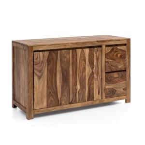 Masívna umývadlová skrinka Leeston z palisandra, lakovaná, hnedá – 130×50×76 cm