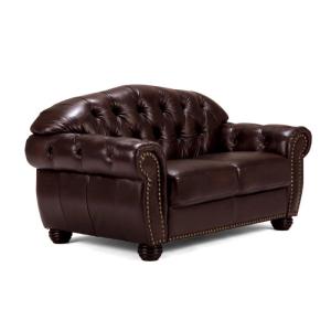 Pohovka Chesterfield Hereford 2-miestna z pravej kože, hnedá