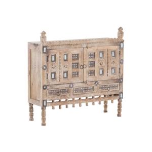 Masívna komoda Damchaya z mangového dreva, lakovaná, biela – 96×37×96 cm