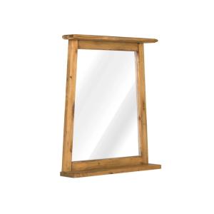 Masívne kúpeľňové zrkadlo Rangún z recyklovanej borovice, lakované, hnedé – 70×12×77 cm