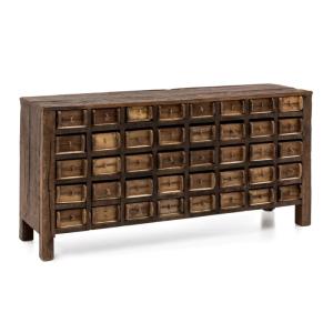 Masívny príborník Madurai z recyklovaného dreva, neupravený, hnedý – 150×40×75 cm