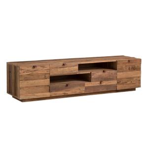 Masívny TV stolík z recyklovaného starého dreva, hnedý – 180×45×45 cm