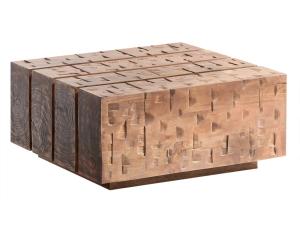 Masívny konferenčný stolík Otara z mangového dreva, lakovaný, hnedý – 70×70×35 cm